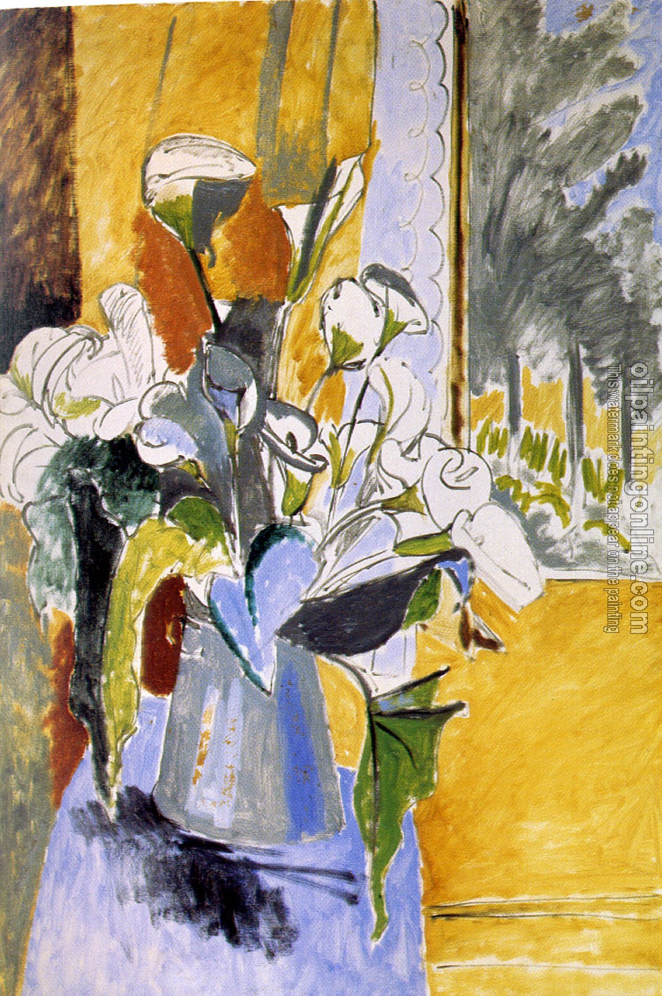 Matisse, Henri Emile Benoit - bouquet of flowers on a veranda